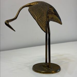 Elegant Brass Crane Sculpture‎